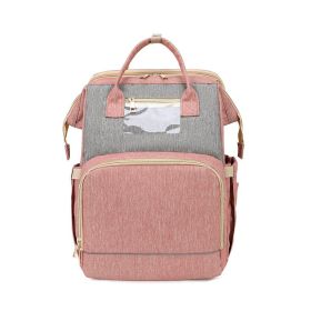 Portable Folding Crib Mummy Bag Portable (Option: Pink grey)