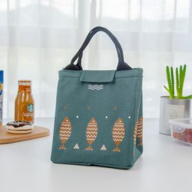 Outdoor insulated picnic student mini handbag (Option: Green)