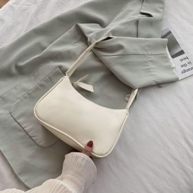 Simple and versatile net red underarm bag (Option: White)