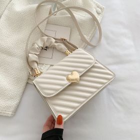 Women Handbags Fashion Chain Shoulder Bags With Love Metal Design (Option: White)