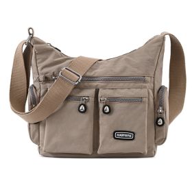 Women Shoulder Bags Multiple Pockets Waterproof Crossbody Bags (Option: Apricot)