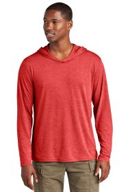 District Perfect Tri Long Sleeve Hoodie DM139 (Color: Red Frost, size: S)