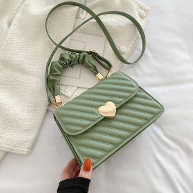 Women Handbags Fashion Chain Shoulder Bags With Love Metal Design (Option: Green)